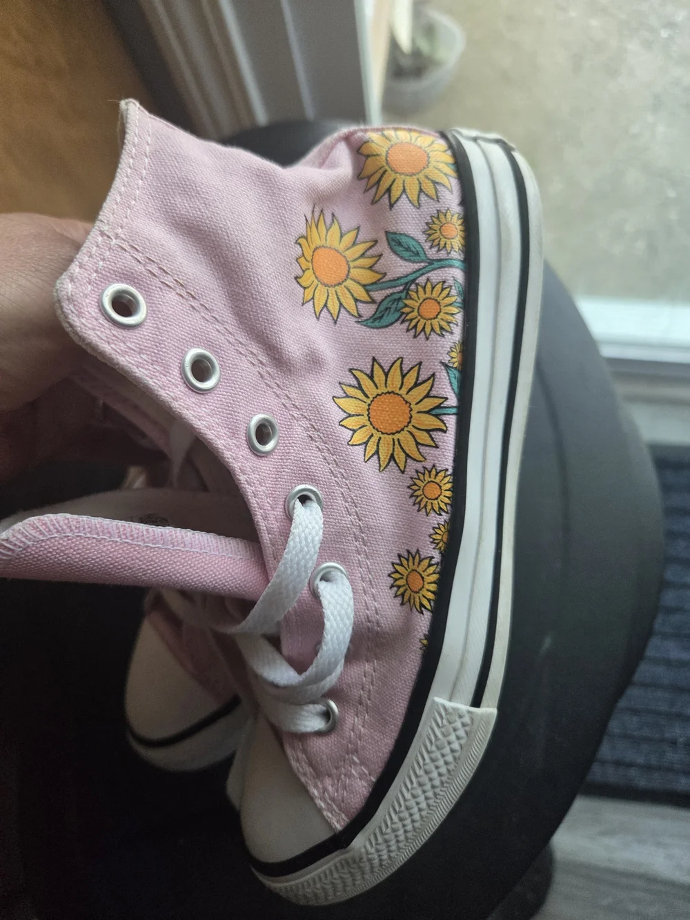 Converse Pink and White High-Top Canvas Sneakers